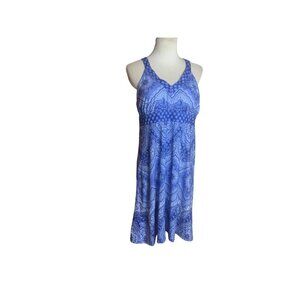 OutDoor Lifestyle Blue & White Dress. Size Medium